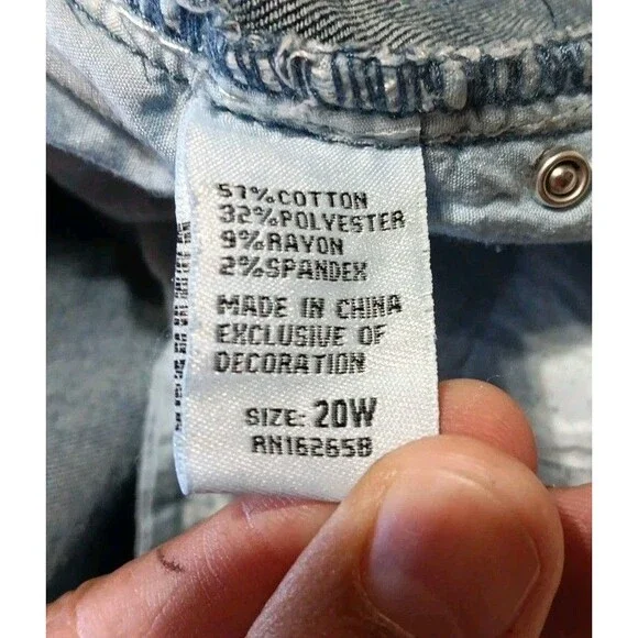 Telepatia High-Rise Bootcut Jeans 20x30 Bootcut Rhinestone Embellished Cross - Picture 9 of 10